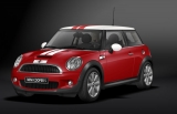 R56 Mini Cooper S rot & weiß mit Sport-Stripes (Zubehör)