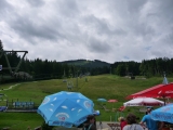 Erste Auffahrt - und schon dunkle Wolken...